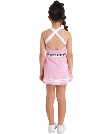 Yeahdor Girls 2-Piece Tennis Golf Dress Set with Shorts and Tank Top - Pink, Size 6 - Buy Online on GoSupps.com
