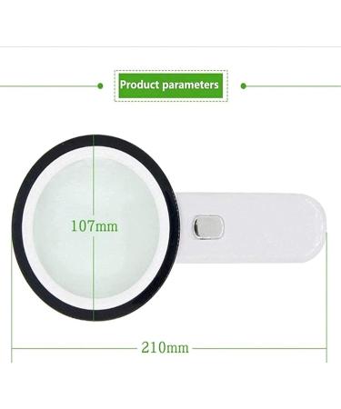 Magnifying Glass Magnifier with 12 LED Lamps Vision Aid Handheld Magnifying Glass 30X HD Lens Practical High for Power Antique Identification Magnifier - Buy Online on GoSupps.com