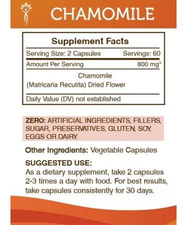 Secrets of the Tribe Chamomile 120 Capsules 800 mg Chamomile (Matricaria Recutita) Dried Flower (120 Capsules) - Buy Online on GoSupps.com
