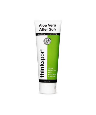 THINK Thinksport Aloe Vera After Sun Relief Gel - EWG Verified Natural After Sun Skincare for Face & Body - Hydrating  Soothing  Moisturizing Sunburn Solution for Sports & Active Use  8oz Aloe Vera 8 Fl Oz (Pack of 1)