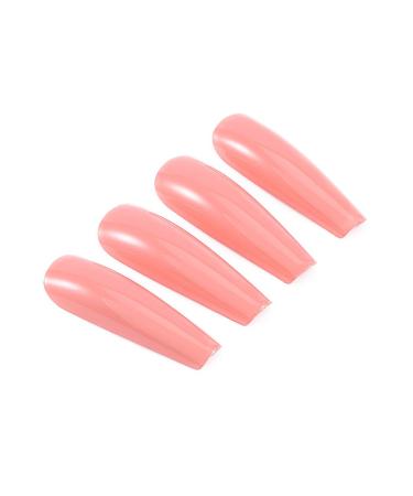 Brishow Long Ballerina False Nails - Pure Color Acrylic Press-On Full Cover - 24 Pieces Orange for Women & Girls - Buy Online on GoSupps.com