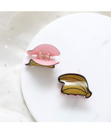 U-M 2 pcs Banana Strawberry Fruit Mini Hair Claws Clip Clamp Adult Kid Girl Headdress 5 as shown - Buy Online on GoSupps.com