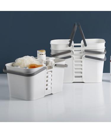 Dijiusidy Portable Shower Basket - Versatile Plastic Cleaning Bag with Handle for Bathroom & Household Storage - Ideal for Warehouse Organization - White - Buy Online on GoSupps.com