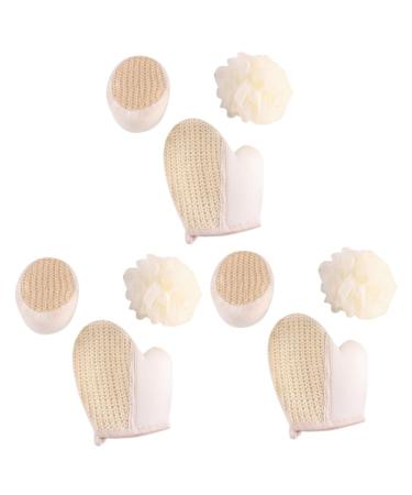 Balacoo 9 pcs Bath Wipe Scrubber loofah Body Scrubber Remover Bath Towel Glove Toiletries loofah Set loofah Sponge exfoliator Double Sided Bath Ball Bath loofah Body Sponge Sponge mat 1 Count (Pack of 1)