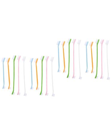 BESPORTBLE 20 pcs Nylon Oral Clean Portable Cleaning Supplies for Puppy Brush Cat Handheld Dual-head 1 count (Pack of 1) Assorted Colorx2pcs