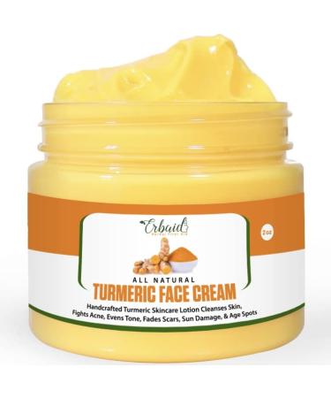 Erbaid Turmeric Face Cream for Face & Body - All Natural Turmeric Skin Brightening Lotion - Turmeric Cleanses Skin  Fights Acne  Evens Tone  Fades Scars  Sun Damage  & Age Spots - Pure Handcrafted Turmeric Skincare Made ...