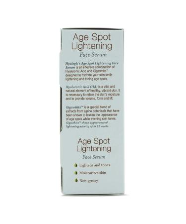 Age Spot Face Serum | Dark Spot Corrector with Hyaluronic Acid | Brightening & Anti-Aging Solution by Hyalogic - 1 Fl. oz - Buy Online on GoSupps.com