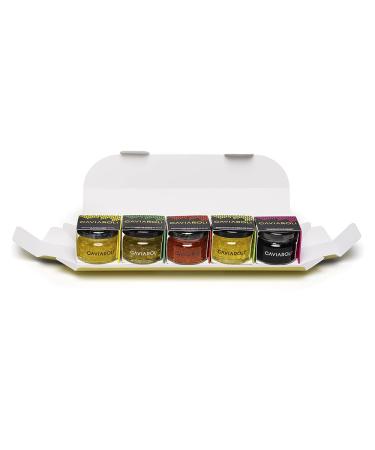 Caviaroli - pearls from native olive oil virga extra - olive oil in caviar form for dressing & garnishing - set 5 flavors virgen extra chilli basil wasabi & balsamic vinegar - 5x20 g - Buy Online on GoSupps.com
