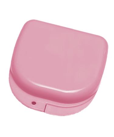 Verdant touch mouth protection case retainer case portable denture container for mouth protection pink false teeth storage box dustproof prosthesis case case
