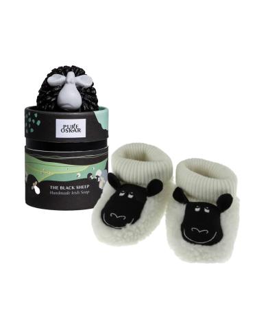 Set of 2 Handcrafted Natural Soap and Kids Booties Traditional Sheep Motif Sets for Kids Scotland Irish Gift