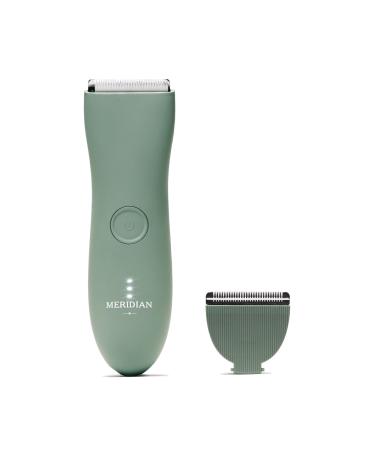 Meridian - The Starter Package - Electric Body & Pubic Hair Trimmer Set with 1 Replacement Blade - Cordless, Waterproof, Rechargeable - for Men and Women - Easy & Pain-Free Grooming Kit - Sage