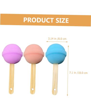 FRCOLOR 3pcs Long Handle Bath Sponge Set - Comfortable Handheld Blue Lollies & Ice Cream Design for Women | Perfect for Cleansing & Back Scrubbing - Buy Online on GoSupps.com