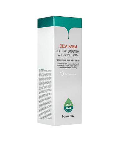 Buy FARMSTAY CICA FARM Nature Solution Cleansing Foam - Gentle Soothing Cleanser for All Skin Types | Fast International Shipping - Buy Online on GoSupps.com