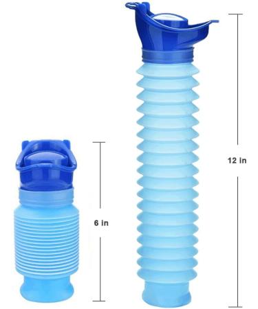 Set of 2 Collapsible Portable Travel Urinals for Men, Women & Kids - Reusable Personal Pee Bottles for Camping, Road Trips - Blue - Buy Online on GoSupps.com