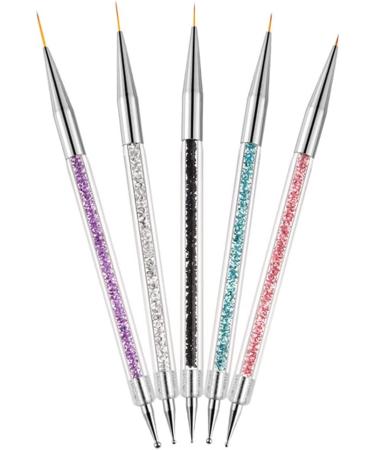 LuLiyLdJ 5-Piece Nail Brush Set with Double-Ended Dotting Tool | Nail Pen for Painting | Nail Art Brush Kit - Buy Online on GoSupps.com