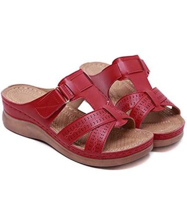 Women's Boho Flower Pattern Sandals - Wide Fit Wedge Flip-Flops for Summer & Casual Holidays | Comfortable Flat Shoes 4-40 EU - Buy Online on GoSupps.com