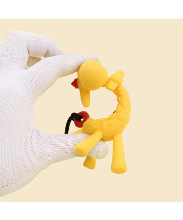Cartoon Giraffe Pendant Mom Necklace | Baby Teething Chew Silicone Teether - Yellow - Buy Online on GoSupps.com
