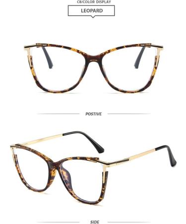 SERONI Tr90 Cateye Blue Light Blocking Glasses | Metal Temples | UV Protection | Stylish Leopard Frames for Men & Women - 57mm - Buy Online on GoSupps.com