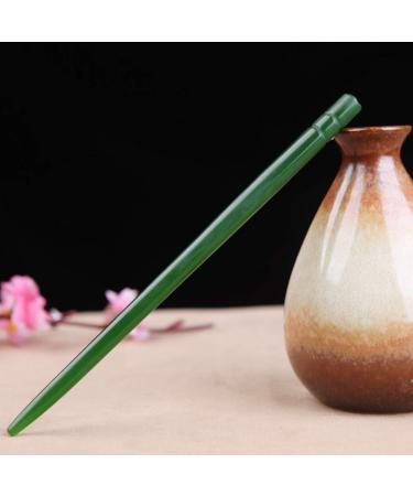 6.69 Green Hetian Jade Hair Sticks - Retro Traditional Hairpins for Women & Girls - Buy Online on GoSupps.com