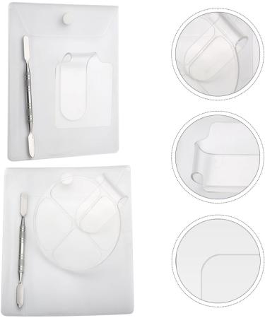 Palette de Maquillage Acrylique L g re 2 Styles Palette Carr e Poign e 4 Compartiments Anneau Ergonomique pour Nail Art Accessoire Manucure Professionnel et Usage Domestique - Buy Online on GoSupps.com