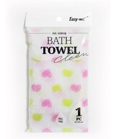 Heart Exfoliating Shower Towel Colors May Vary: Blue Yellow Purple Blue Yellow Purple Heart Exfoliating Shower Towel - Buy Online on GoSupps.com