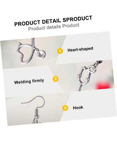 PRETYZOOM Heart Hoop Earrings for Women - Silver Ear Pendant Decor for Nurses & Medical Professionals | Delicate Alloy Jewelry - Buy Online on GoSupps.com