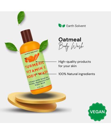 Earth Solvent Oatmeal Body Wash Gentle Daily Cleanser for Itchy Dry Sensitive Skin Sulphate & Paraben Free Soothes Skin Vegan Natural & Organic (Turmeric Vitamin C) - Buy Online on GoSupps.com