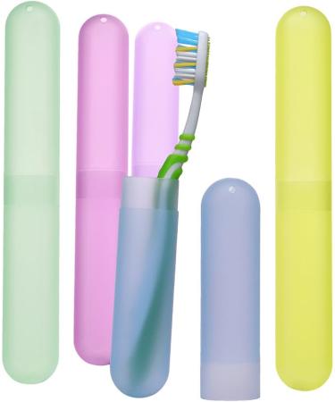 Pack of 10 Assorted Color Plastic Toothbrush Cases for Travel | Holder for Toothbrushes on the Go - Buy Online on GoSupps.com