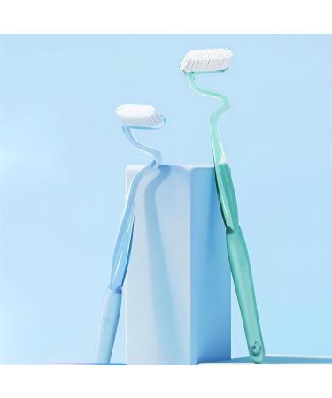 Buy S-Type Vertical Toothbrush for Adults - Soft Tongue Coating Cleans Interdental Spaces & Massages Gums - 2 Transparent Pieces - Buy Online on GoSupps.com