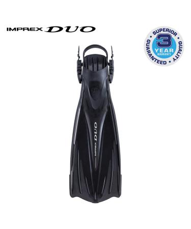 TUSA SF0102 Imprex Duo Open Heel Fins Black Large