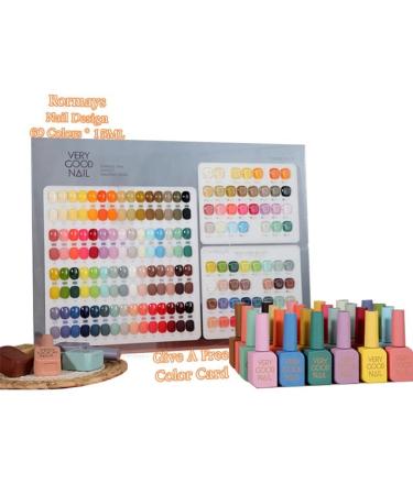 Rormays Gel Polishing 60 Colors Very Good Nail Colorful Gel Nail Art Immersion Primer UV LED Semi Permanent Varnish Nail Salon - (Color: 60 Colors Set Style A)