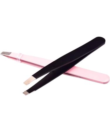Buy Jojomis Professional Slant Tip Eyebrow Tweezers - Stainless Steel Makeup Tool 2 Pack | International Shipping Available - Buy Online on GoSupps.com