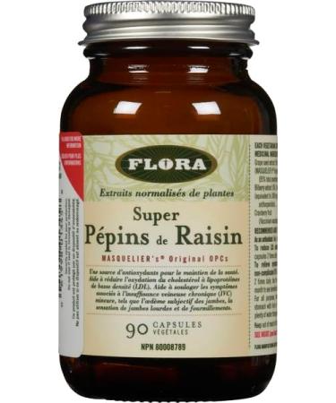 Flora Health Beyond Grape Seed With Masquelier OPC Grapeseed Extract Cranberry Bilberry Cardio Circulation Cell Tissue Wellness Free Radical Antioxidant Adult Supplements- 90 Vegetarian Caps 90 count (Pack of 1) - Buy Online on GoSupps.com