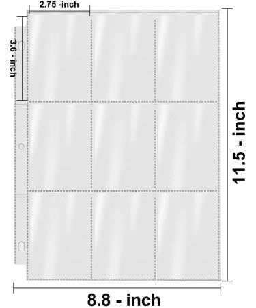 POKONBOY 288 Pockets Trading Card Sleeves - 9-Pocket Binder Sheets for Standard Size Cards - Sport, Game, Business Card Storage - Buy Online on GoSupps.com