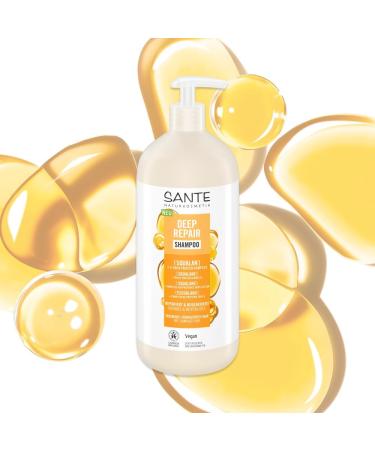 SANTE Naturkosmetik Deep Repair Shampoo Squalan + Triple Layer Protein Complex Vegan Care Shampoo for Smooth and Shiny Hair Repairs Dry and Damaged Hair 950 ml - Buy Online on GoSupps.com