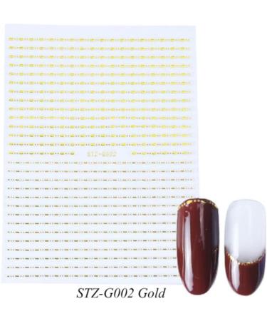 Star Silver Gold Lines Stripe Geometric Nail Art Decoration 3D Nail Sticker Transfer Stickers Shining Decals(1) Style1 - Buy Online on GoSupps.com