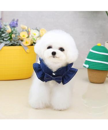 Barrageon Dogs Kneid Sweet Princess Rock Clothing - Puppy & Cat Summer Outfit with Bowknot for Medium Pets | Navy Blue Back Length 30 cm - Buy Online on GoSupps.com