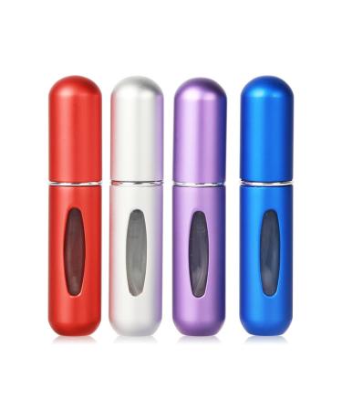 Portable 5ml Mini Perfume Atomizer Bottles, Refillable Perfume Spray Bottle, Scent Pump Case, Empty Perfume Bottles for Travel and Outgoing(4 Pack)