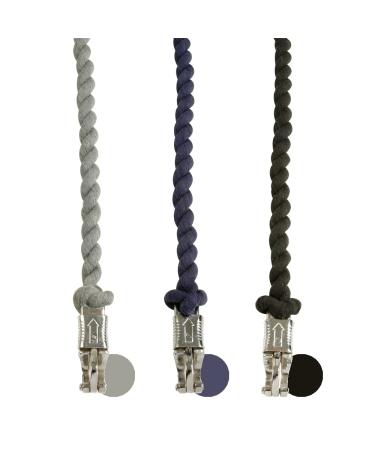 PFIFF 005037 Lead rope panic hook tie rope lead cotton twisted grey 175 cm