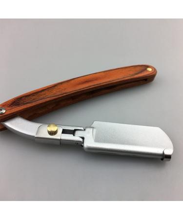 Frcolor Metal Razor for Men - Straight Edge Beard Shaver with Bamboo Handle - Premium Hairdresser Tool - Buy Online on GoSupps.com