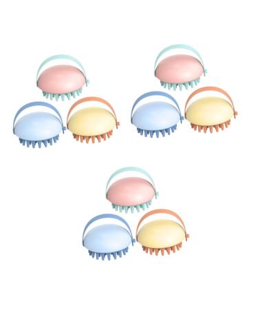 Gatuida Silicone Shampoo 9 Pcs Massage Comb Cleaning Brush Hair Shampoo Nozzle Massager Scrubber Abs Scalp Brush