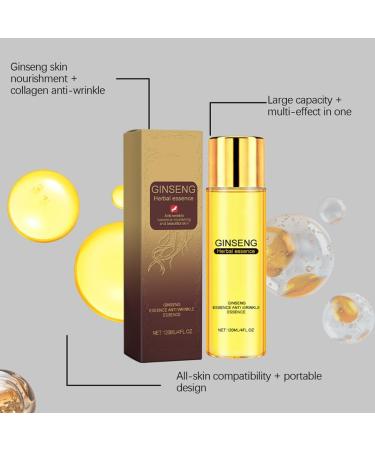 Ginseng Herbal Essence Anti-Wrinkle Facial Essence with Panax Ginseng Root Extract and Hydrolyzed Collagen 120ml/4fl oz - Buy Online on GoSupps.com