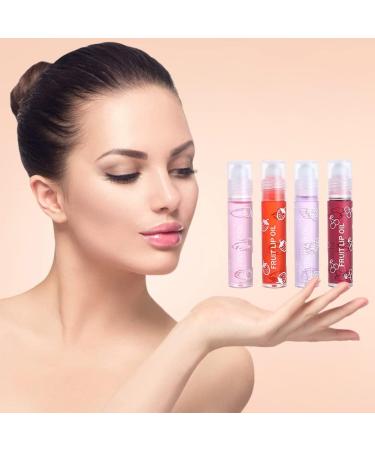  Surakey Roll-on lip gloss fruity lip oil transparent glitter lip gloss moisturizing and hydrating gloss long-lasting lipstick glossy liquid lipstick (4 sticks) - Buy Online on GoSupps.com