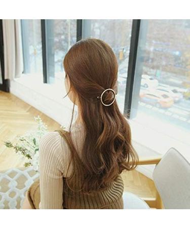 LHKJ Hair Barrette Hollow Circular Double Triangle Loop Clips Metal Hairpin Thick Hair Styling for Girls - Buy Online on GoSupps.com