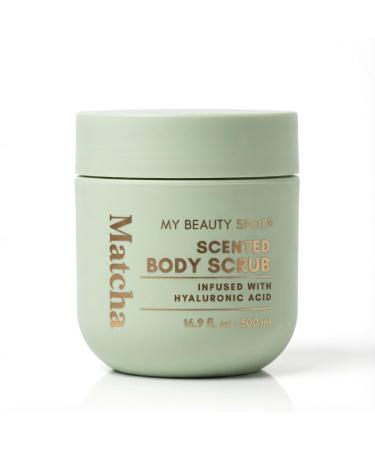 My Beauty Spot Scented Body Scrub for Women - Matcha Scented Body Scrub Natural Exfoliating Body Scrub Skin Exfoliator Infused with Hyaluronic Acid Romoves Dead Skin From Body - Extra Large 500 ml.