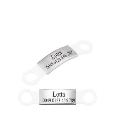 2 pieces of silicone dog brand with engraving pet-ID brand to postpone Personalized animal brands for dogs and cats white s (2 Pack)