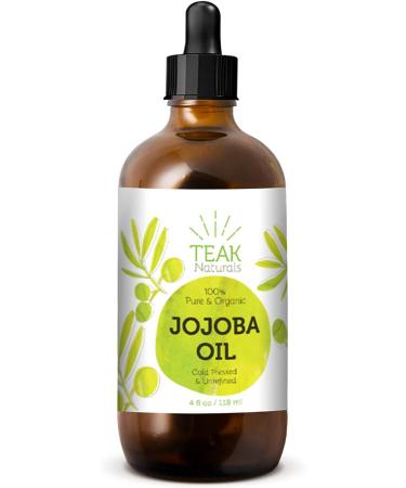 Cold Pressed Organic Jojoba Oil - Natural Unrefined Moisturizer for Skin Hair & Nails - 4 oz | International Shipping Available - Buy Online on GoSupps.com