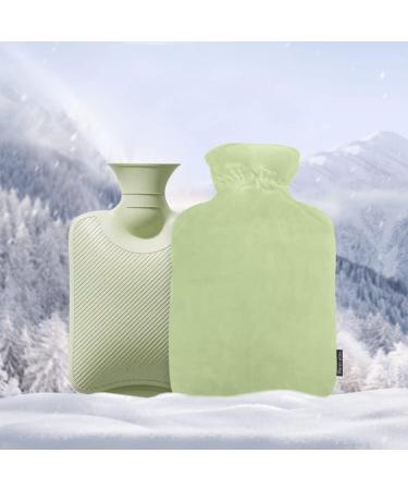 1L Hot Water Bottle with Soft Cover - 1000ml Hot Water Bag for Pain Relief - Light Green - Buy Online on GoSupps.com