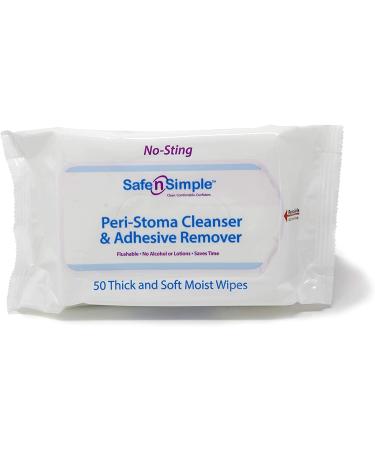 Safe n' Simple Adhesive Remover Wipes Large Pack of 50 Wipes (1-Pack)