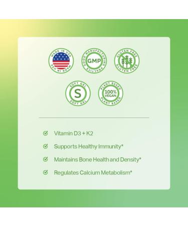 Anew Vita Vitamin D3 + K2 with Organic Coconut Oil - 60 Softgels | Bone Health Support | Circulatory & Calcium Balance | Plant-Based, Non-GMO & Gluten-Free | Made in USA - Buy Online on GoSupps.com